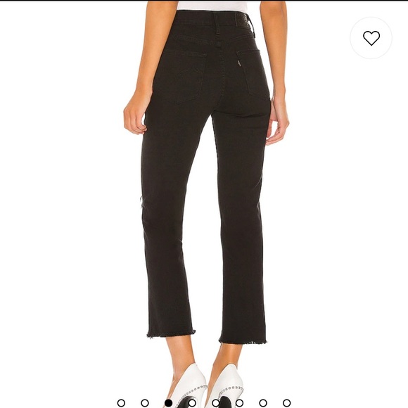 Levis Premium 724 High Rise Straight Crop in Black Pixel - Picture 5 of 7